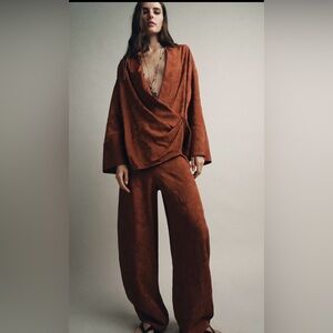 Zara BALLOON JACQUARD PANTS ZW COLLECTION